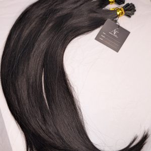K-Tip Hair Extensions – 18" Natural Black (1B)