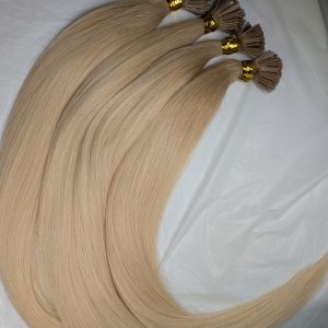 K-Tip Hair Extensions – Straight Human Hair (Platinum Blend)